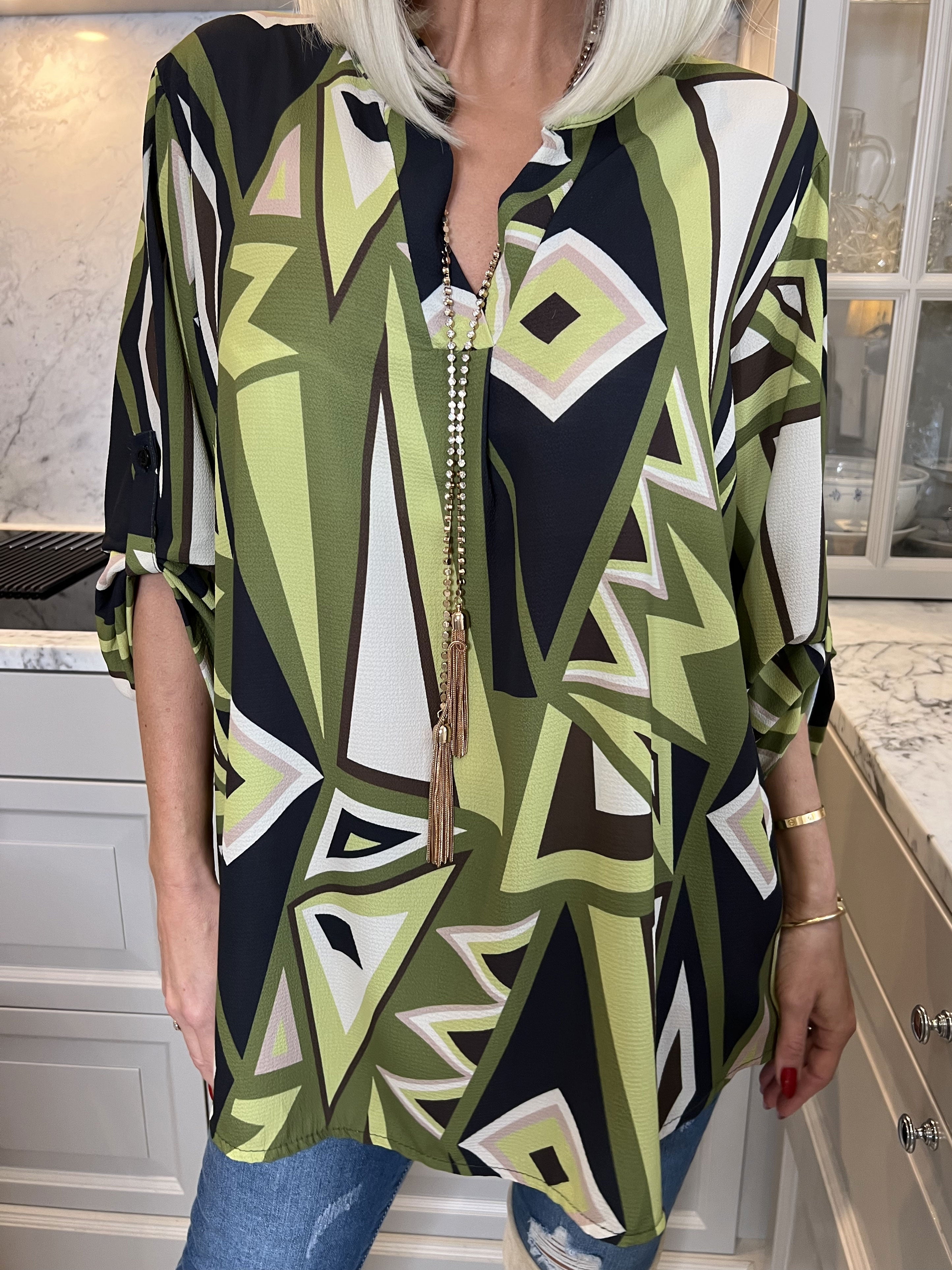 Vanesa Pattern - Mönstrad flerfärgad tunika